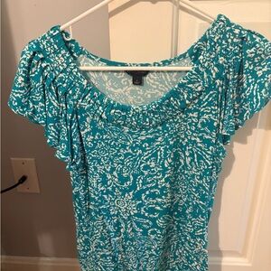 Banana Republic Teal and White Blouse